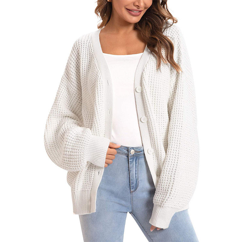 Damen Grobstrickcardigan mit überschnittenen Ärmeln EB