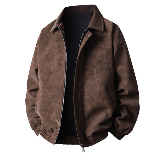 Herren Kunstleder-Bomberjacke mit lässigem Schnitt und praktischen Taschen EB