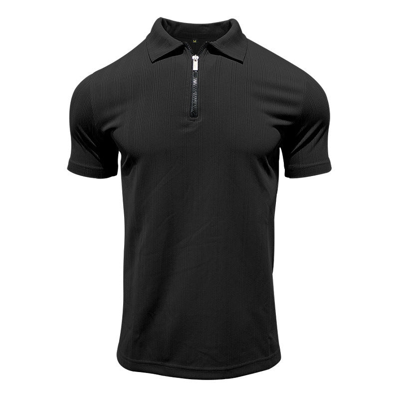 Herren Poloshirt mit modernem Reißverschluss und atmungsaktiver Struktur EB