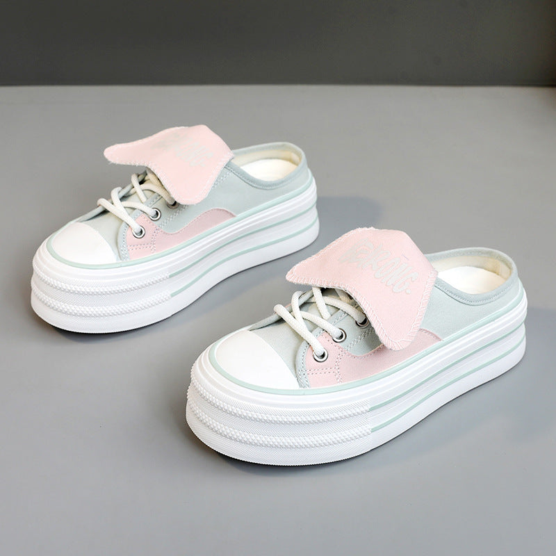 Damen modische Plateau Sneaker mit abnehmbaren Riemen EB
