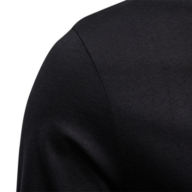 Herren nan tailliertes Langarmshirt im Henley-Stil mit kurzem V-Ausschnitt, Zierknöpfen und Brustleistentasche EB