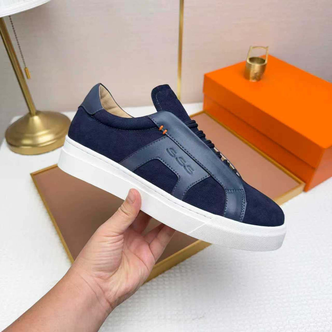 Damen Sportliche Sneakers mit kombinierter Oberflächenstruktur und anatomischem Fußbett EB
