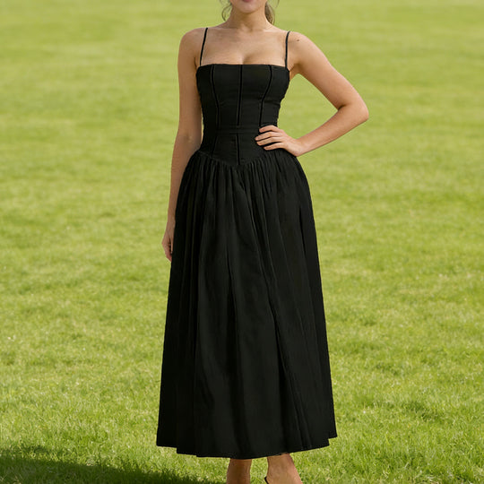 Damen Elegantes Maxikleid mit floralem Muster und schulterfreiem Design EB