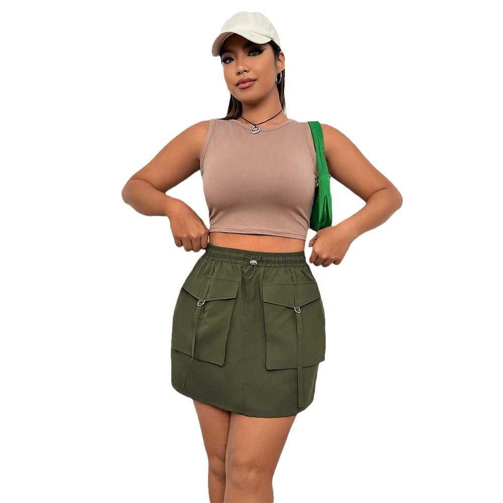 Damen Minirock mit praktischen Taschen und verstellbarem Taillenbund EB