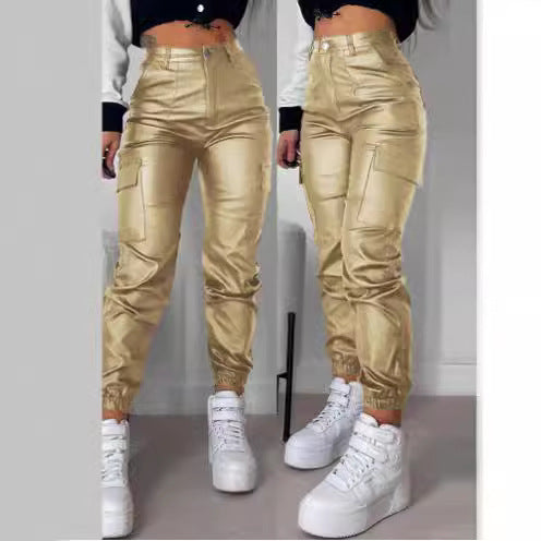 Damen Cargo-Joggerhose mit elastischem Bund und Seitentaschen EB