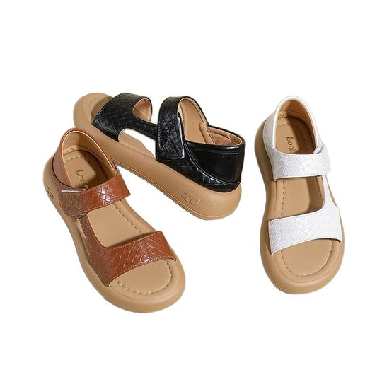 Damen modische Sandalen mit verstellbarem Klettverschluss und rutschfester Sohle EB
