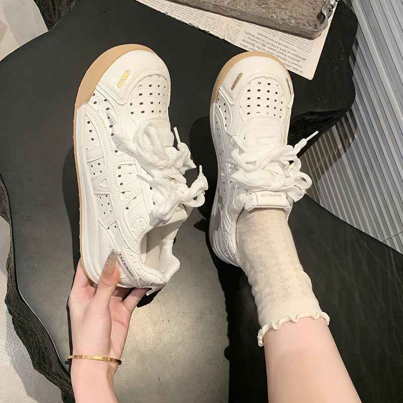 Damen Bequeme Freizeitsneaker mit atmungsaktiver Oberflächenstruktur und flexibler Sohle EB