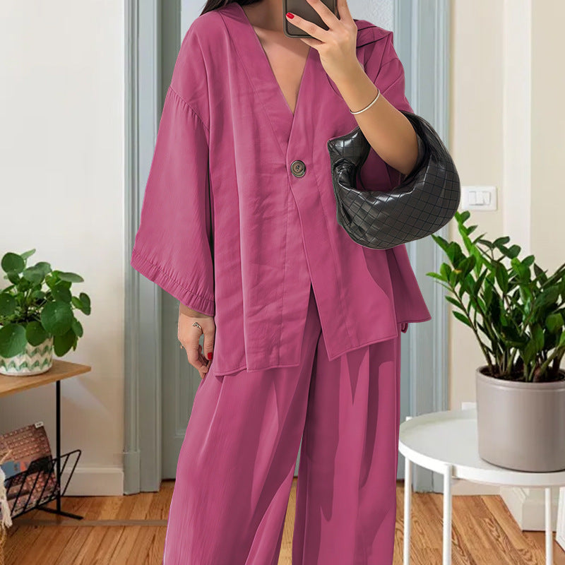Damen Elegante Kimono-Jacke mit weiten Ärmeln und lockerer Passform EB