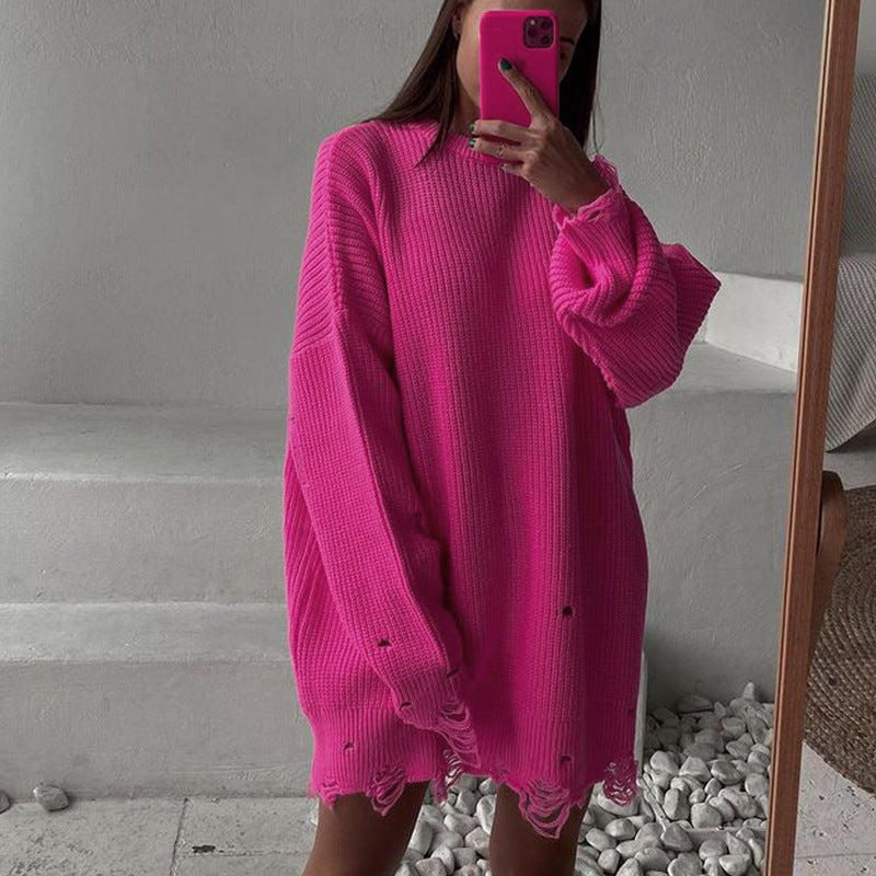 Damen Oversized Strickkleid EB