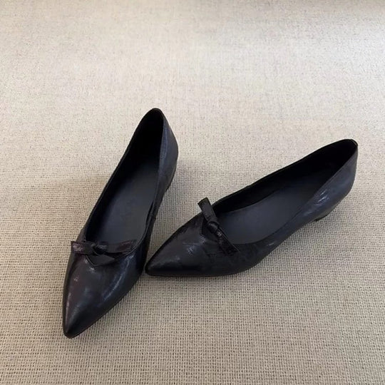 Damen elegante Ballerinas mit klassischem Schleifenakzent EB