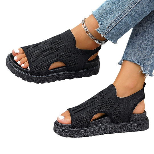 Damen sportliche Sandalen mit atmungsaktivem Netzmaterial und rutschfester Sohle EB