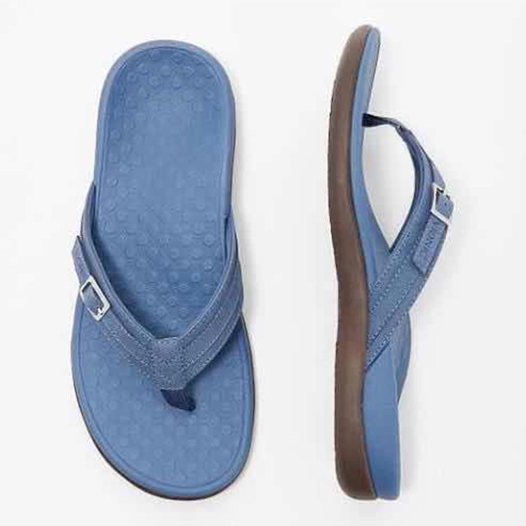 Damen Elegante und komfortable Zehentrenner-Sandalen mit verstellbarem Riemen EB