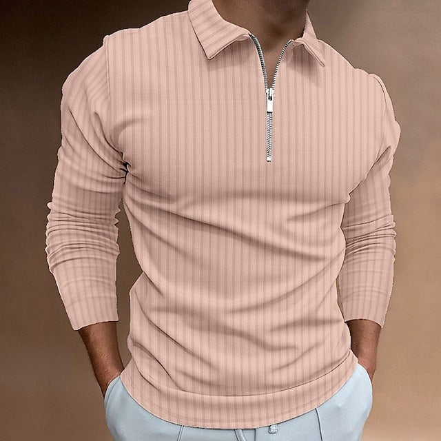 Herren modischer Poloshirt mit Reißverschluss EB