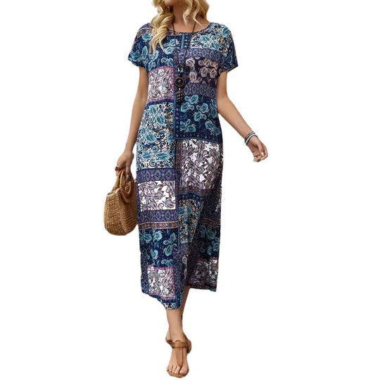 Damen Maxikleid mit Paisleymuster EB