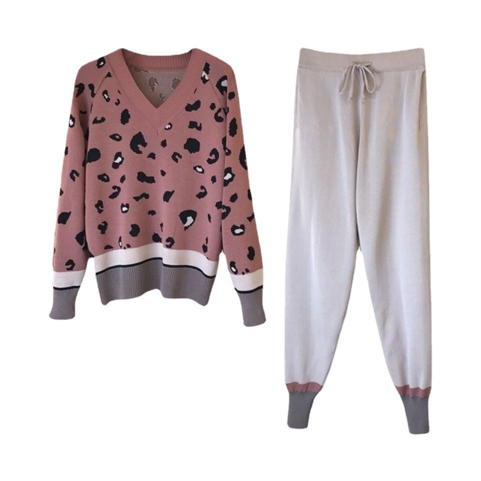 Damen trendiges Strickset mit grafischen Details EB