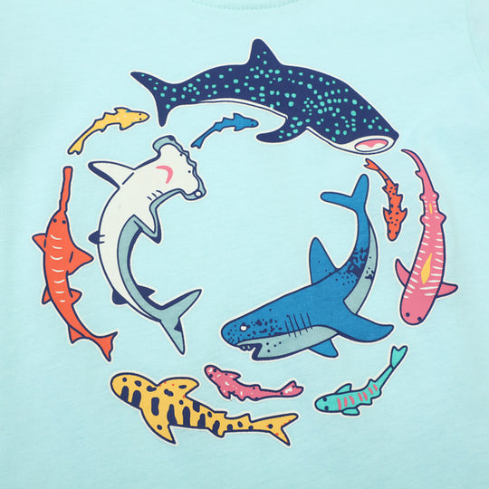 Kinder T-Shirt mit maritimen Haifischmotiven EB