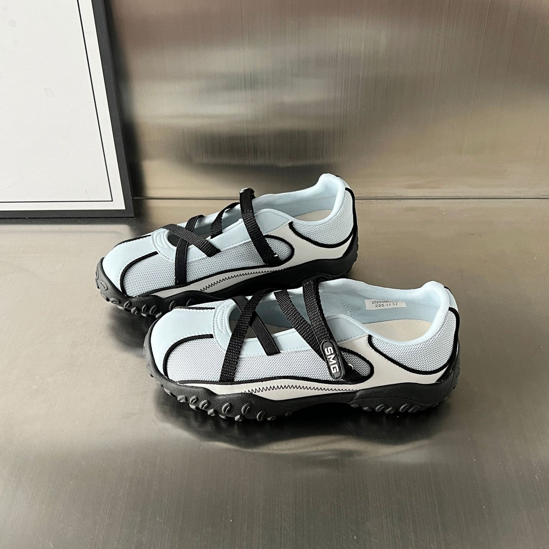 Damen Sportliche Sneaker mit innovativem Riemenverschluss und rutschfester Sohle EB