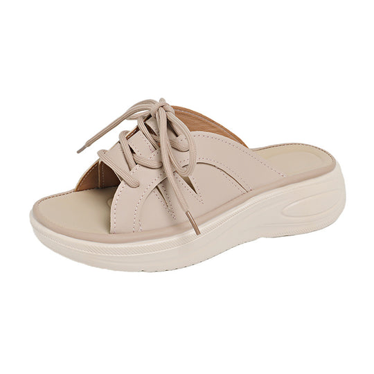 Damen Sandalen mit innovativem Schnürdesign und komfortablem Air-Kissen Absatz EB