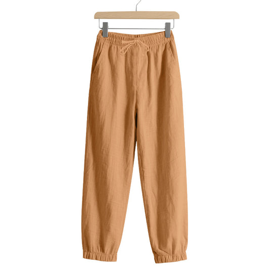 Damen lockere Freizeit-Hose mit elastischem Bund und verstellbarem Kordelzug EB