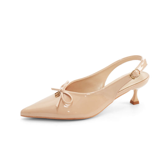 Damen Slingback-Pumps mit elegantem Schleifenakzent und Bogen-Detail EB