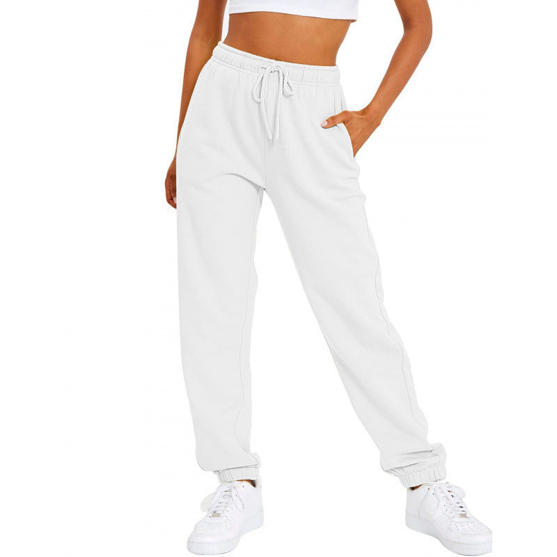 Damen nan locker sitzende Jogginghose mit hohem Komfortbund, verstellbarem Kordelzug und tiefen Seitentaschen EB