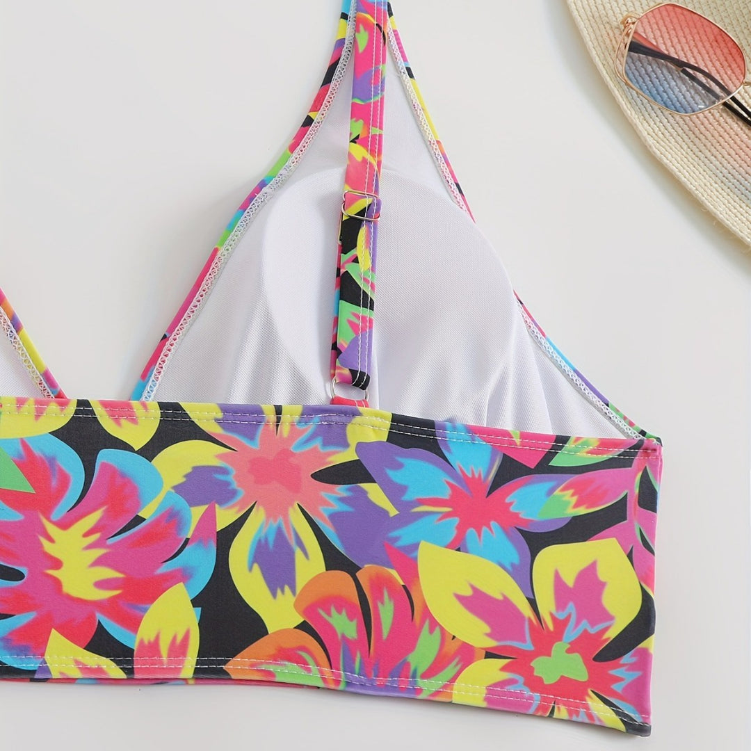 Damen Bikiniset mit auffälligem floralem Design und komfortablem Schnitt EB