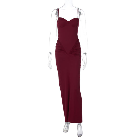Damen Maxikleid mit Raffungen EB