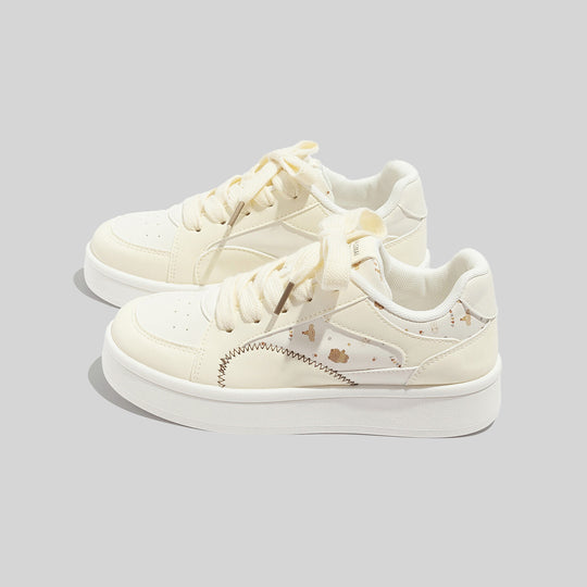 Damen Sneakers mit floralem Allover-Druck und bequemer Sohle EB