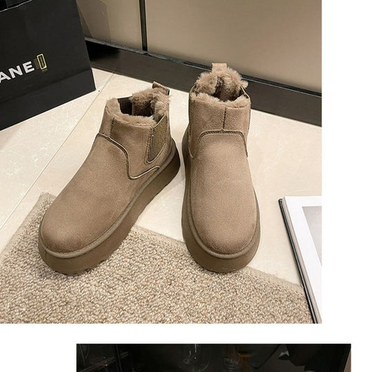 Damen Warm gefütterte Chelsea Boots mit rutschfester Sohle und elegantem Design EB