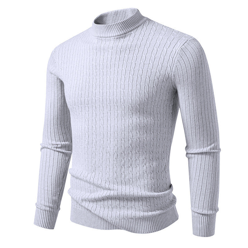Herren modischer Rollkragenpullover mit strukturierter Oberfläche EB