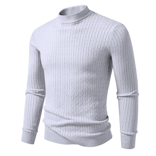 Herren modischer Rollkragenpullover mit strukturierter Oberfläche EB