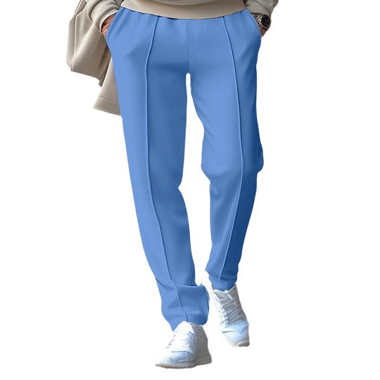 Unisex nan tapered Freizeit-Hose mit Bügelfalte, elastischem Tunnelzugbund und geradem Bein EB