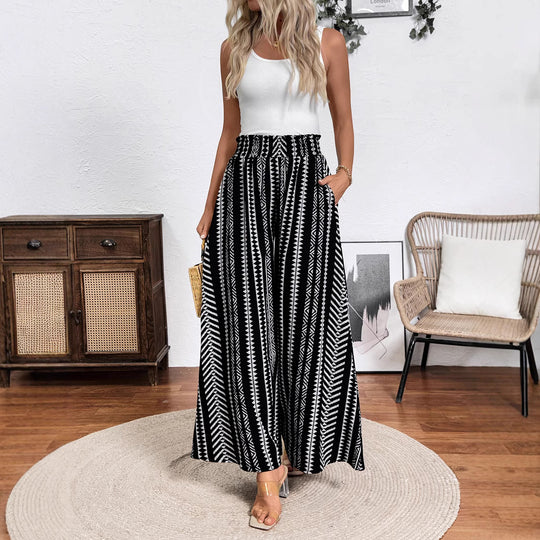 Damen Weit geschnittene elegante Sommerhose EB