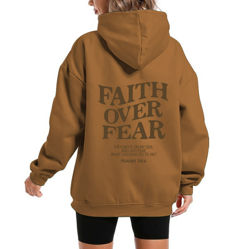 Damen Kapuzensweater mit motivierendem Schriftzug und bequemem Schnitt EB