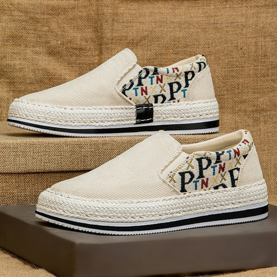 Damen Espadrilles-Slipper mit elastischem Einschlupf und modischem Textil-Obermaterial EB