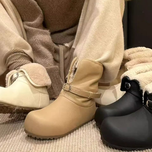 Damen Kuschelige Hausschuh-Stiefel mit flauschigem Innenfutter EB