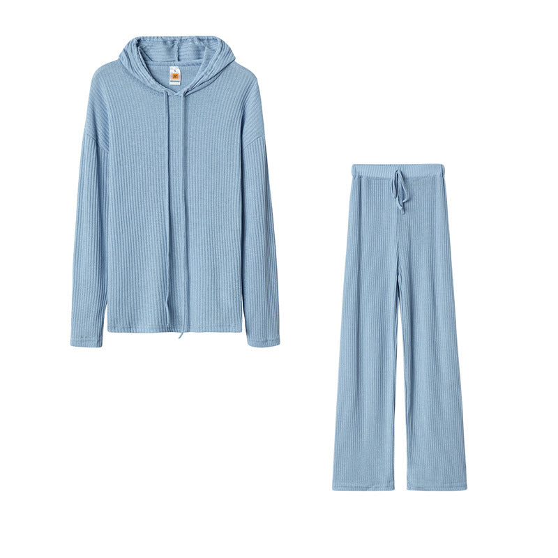 Damen Relaxed Fit Sweater-Set mit Kapuze und weiten Hosen EB