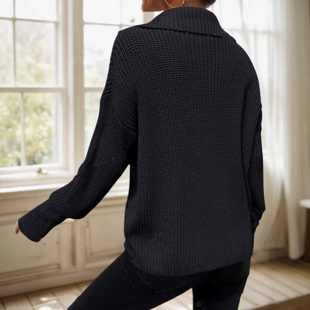Damen lockerer Strickpullover EB