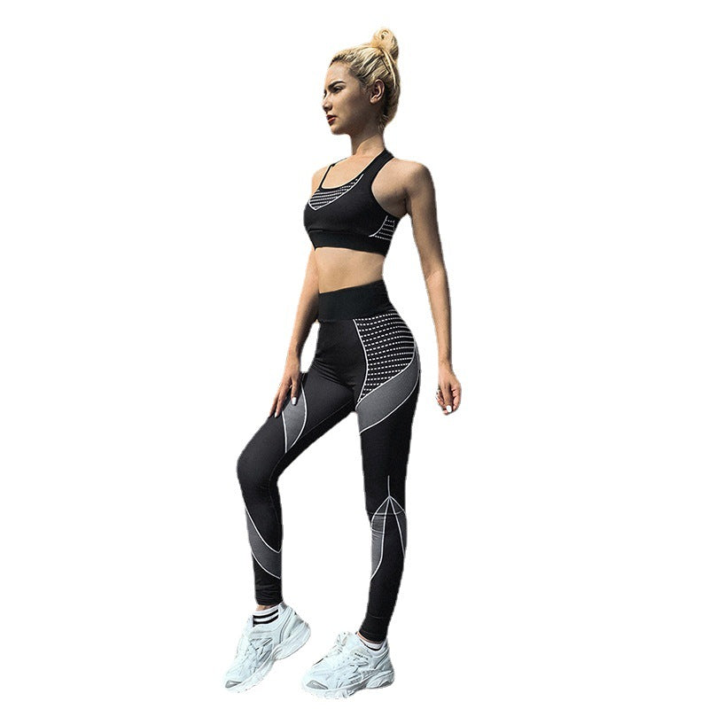 Damen sportliches Trainingsset mit Hochleistungs-BH und figurbetonten Leggings EB