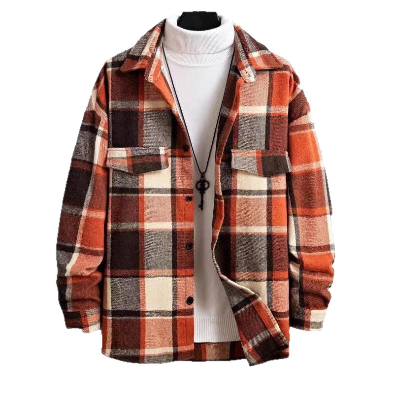 Herren nan weite Karo-Hemdenjacke aus weichem Flanell mit aufgesetzten Brusttaschen EB