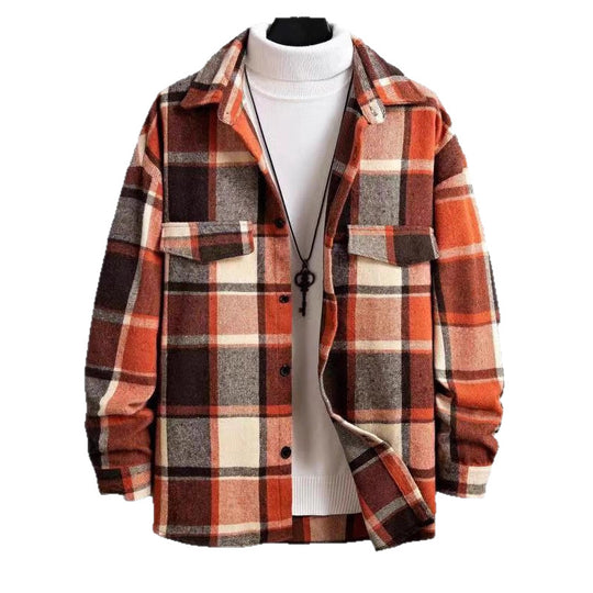 Herren nan weite Karo-Hemdenjacke aus weichem Flanell mit aufgesetzten Brusttaschen EB