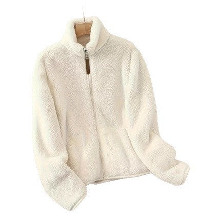 Damen Fleecejacke im zeitgemäßen Design mit hohem Kragen und praktischen Taschen EB