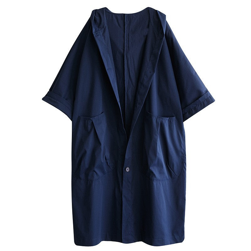 Damen Oversized Kapuzenmantel mit praktischen Taschen EB