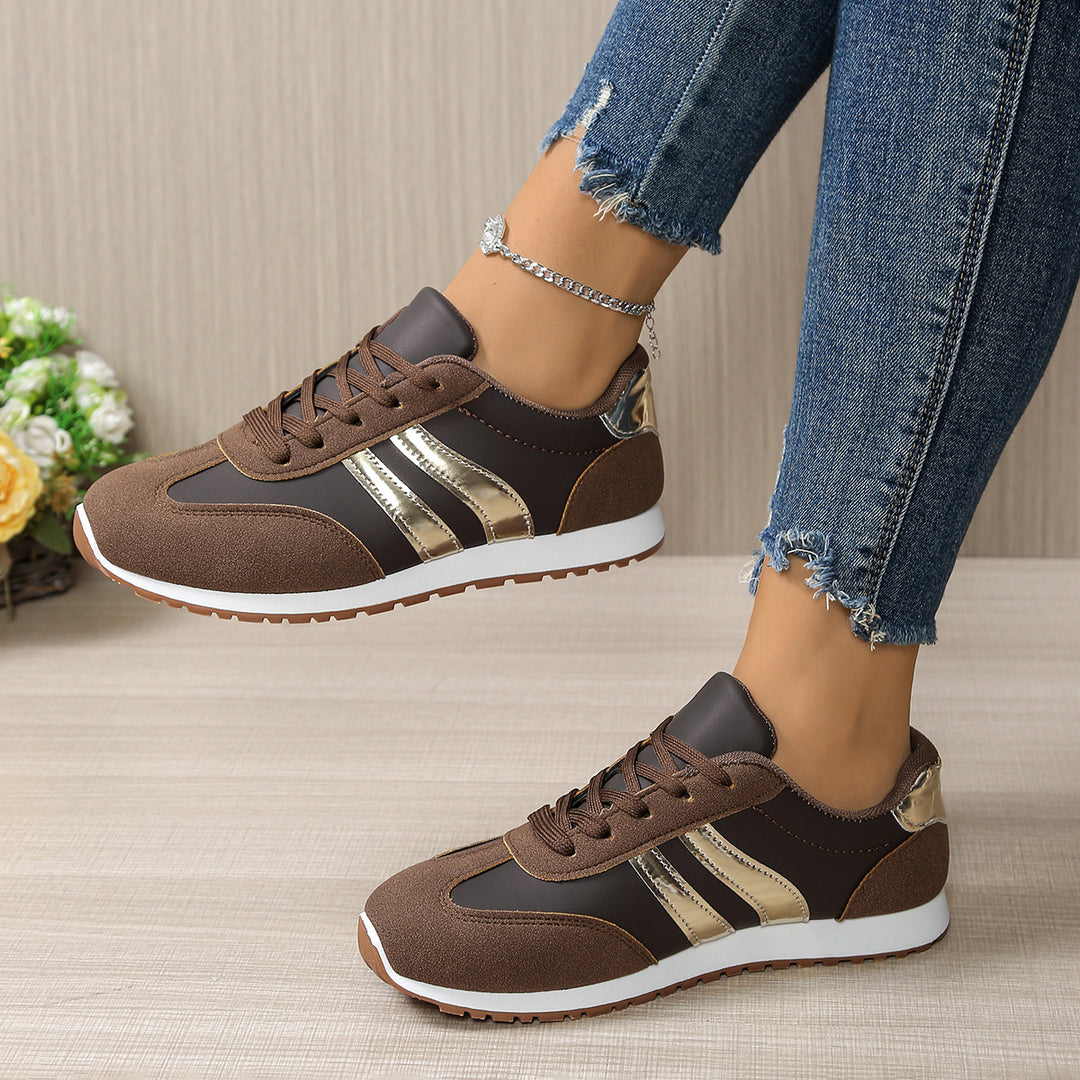 Damen Sportliche Sneakers mit Glitzerakzenten EB