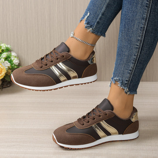 Damen Sportliche Sneakers mit Glitzerakzenten EB