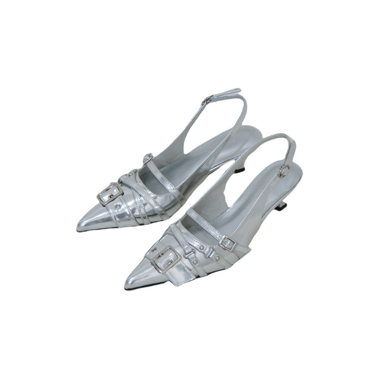 Damen elegante Sling-Pumps mit modischer Schnallenverzierung EB