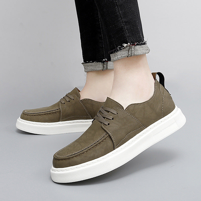 Damen Modische Leder Sneakers im sportlichen Design EB