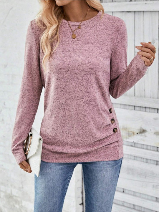 Damen lässiges Langarmshirt mit asymmetrischem Schnitt EB