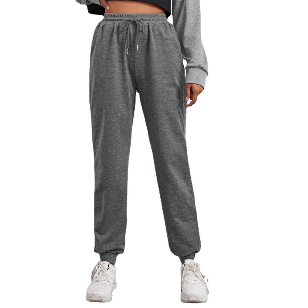 Damen nan relaxed Highwaist-Jogginghose mit elastischem Bund, Kordelzug und gerippten Saumbündchen EB