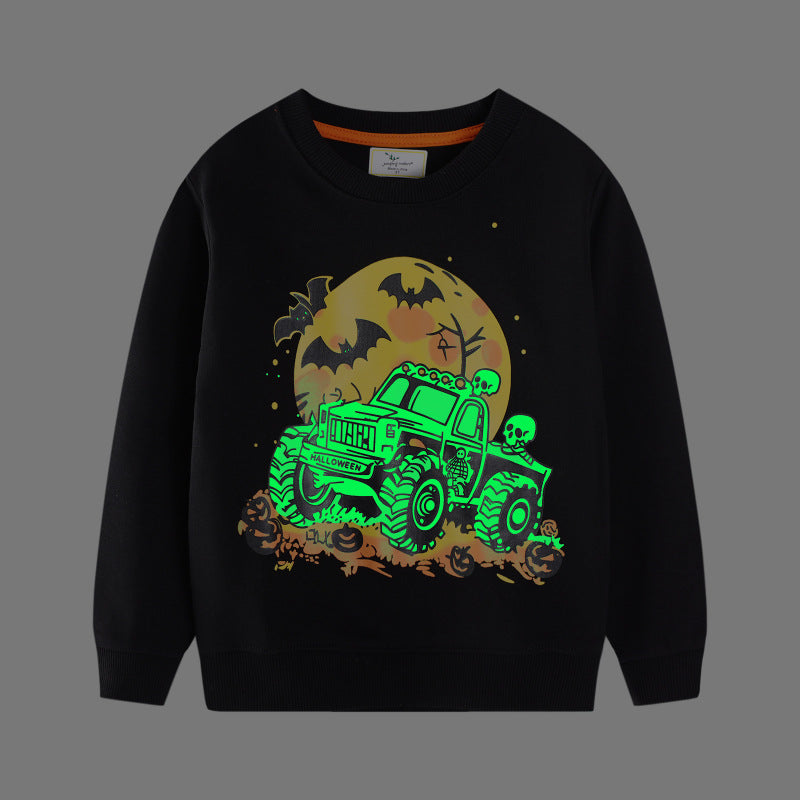 Jungen Sweatshirt mit gruseligem Monster-Truck-Motiv EB